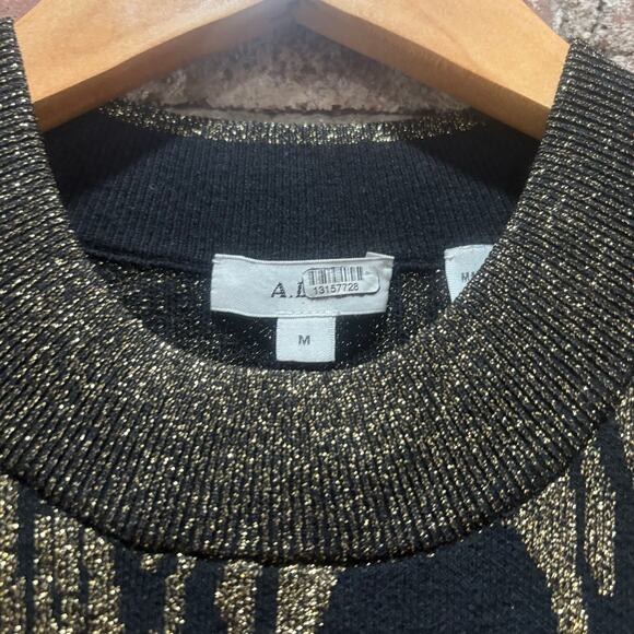 A.L.C. Ziggy Dress Black and Gold Size Medium - Picture 7 of 11